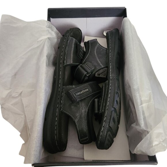 Rockport Mens Darwyn Quarter Strap Platform Slide Sandal Black Leather Size 11.5 main image 6